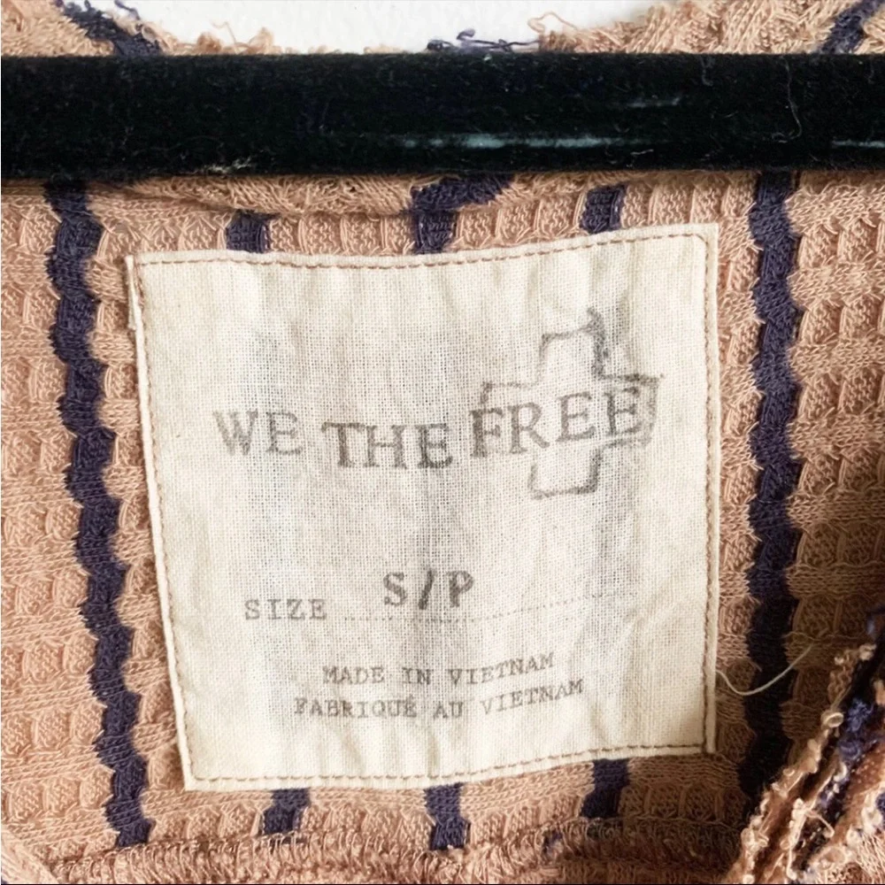 We The Free Auntie Em Peplum Thermal Top Boho Brown